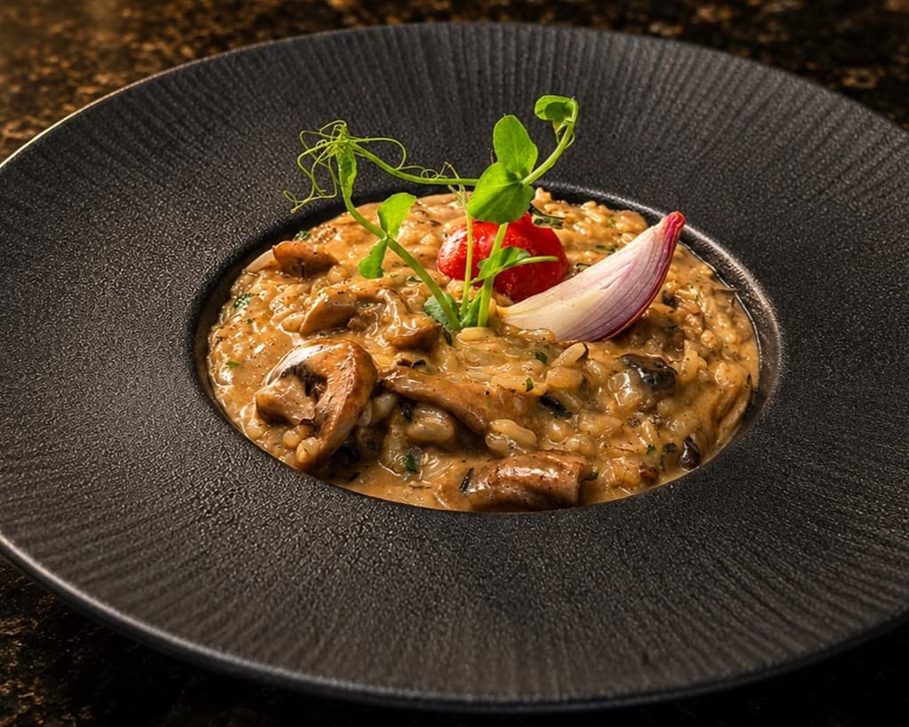 Mushroom risotto, After
