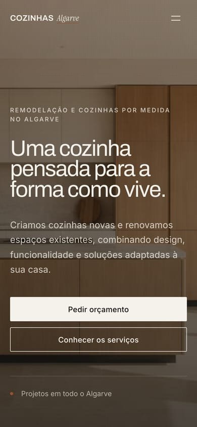 The same site on a phone.