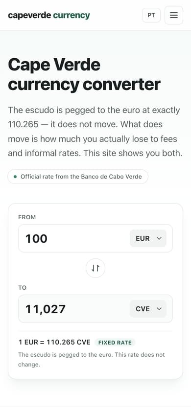 The same site on a phone.