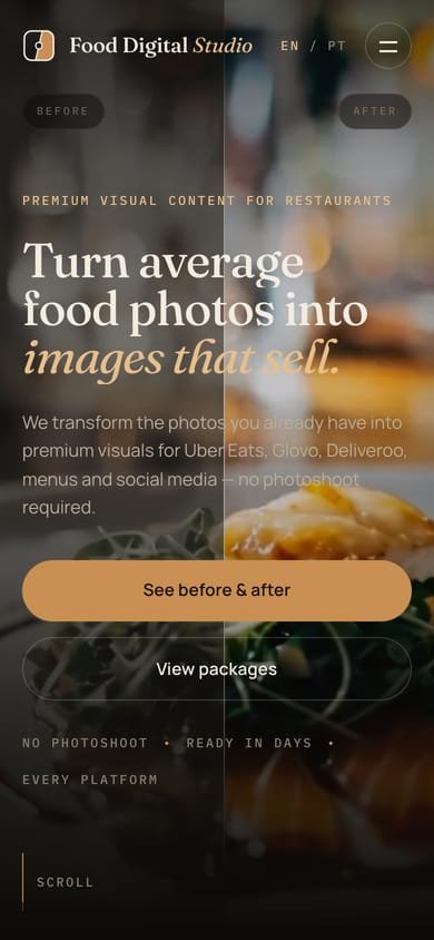 The same site on a phone.